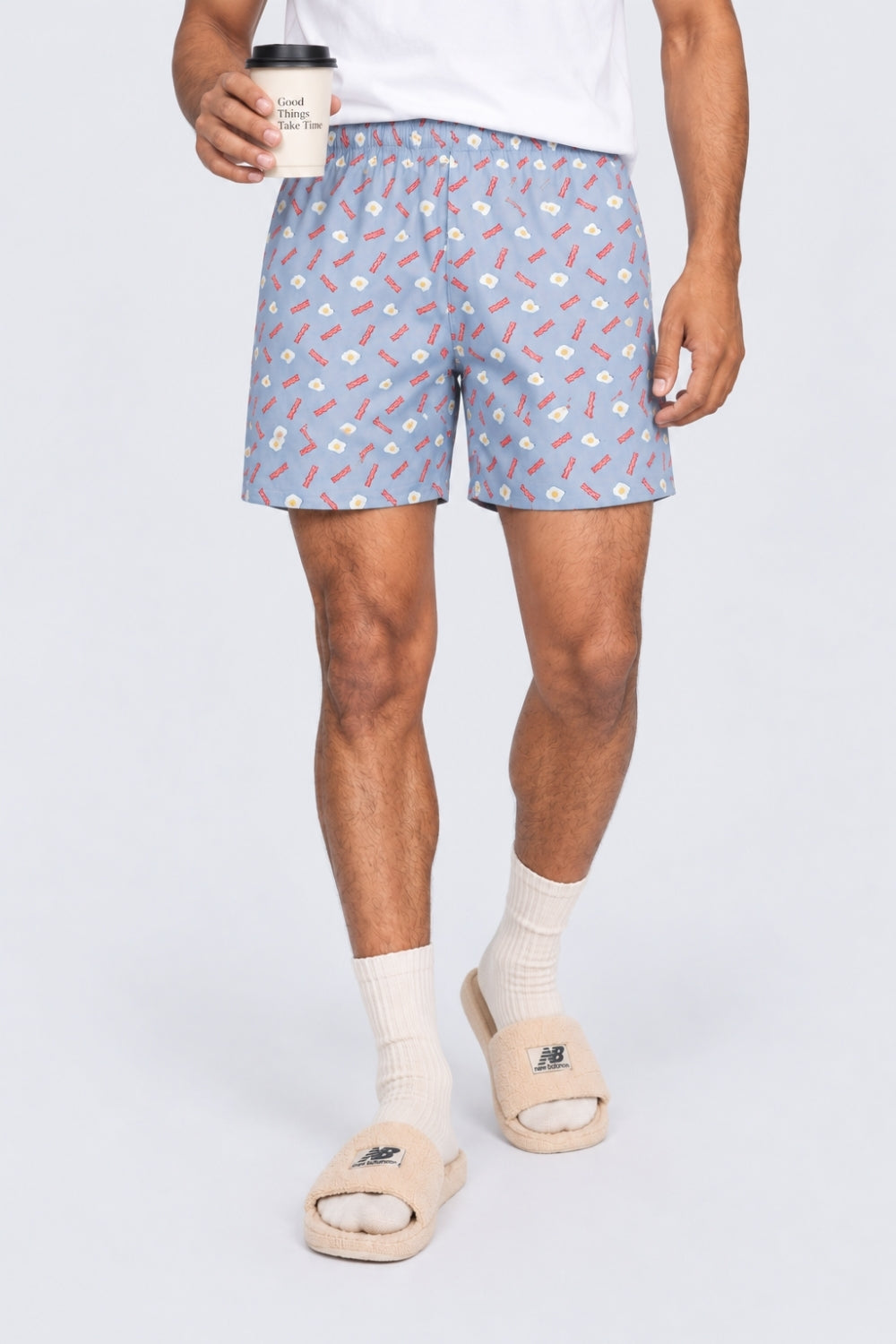 Mens Blue Novelty Print Boxer - Image 1