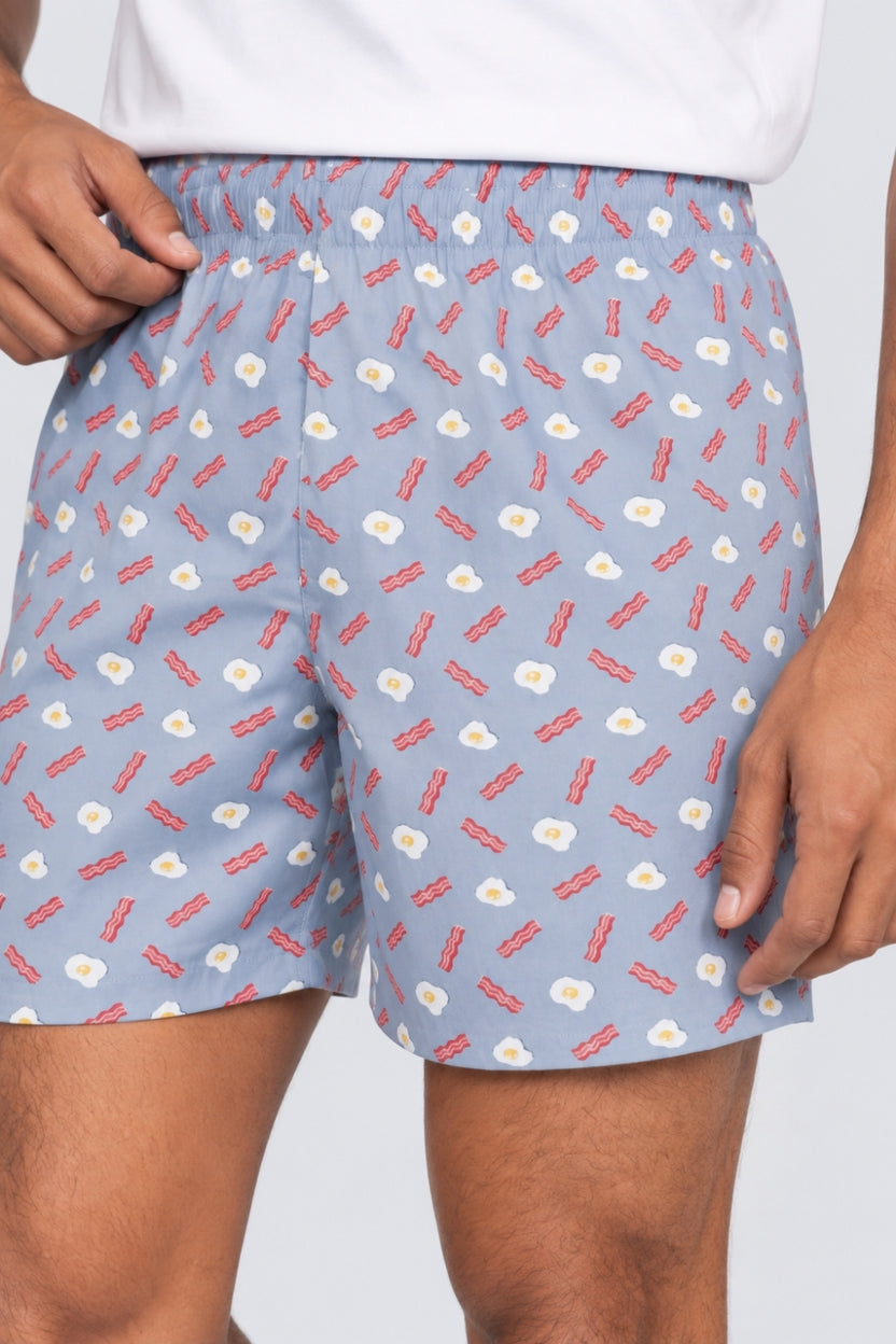 Mens Blue Novelty Print Boxer - Image 3