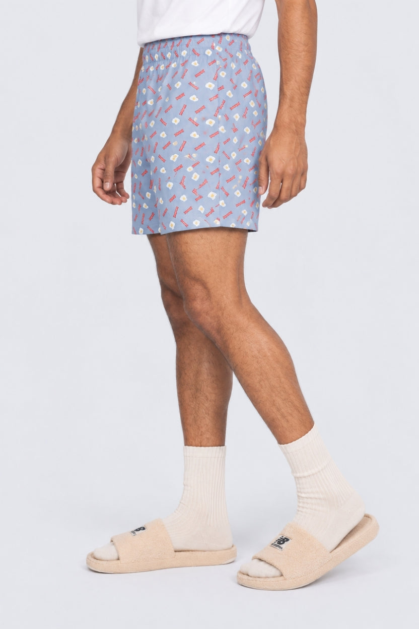 Mens Blue Novelty Print Boxer - Image 4
