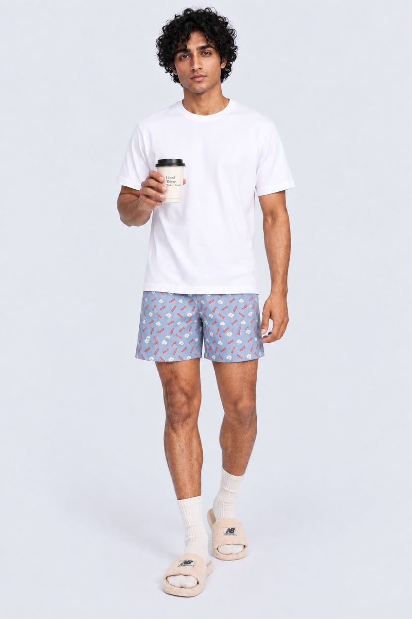 Mens Blue Novelty Print Boxer - Image 6