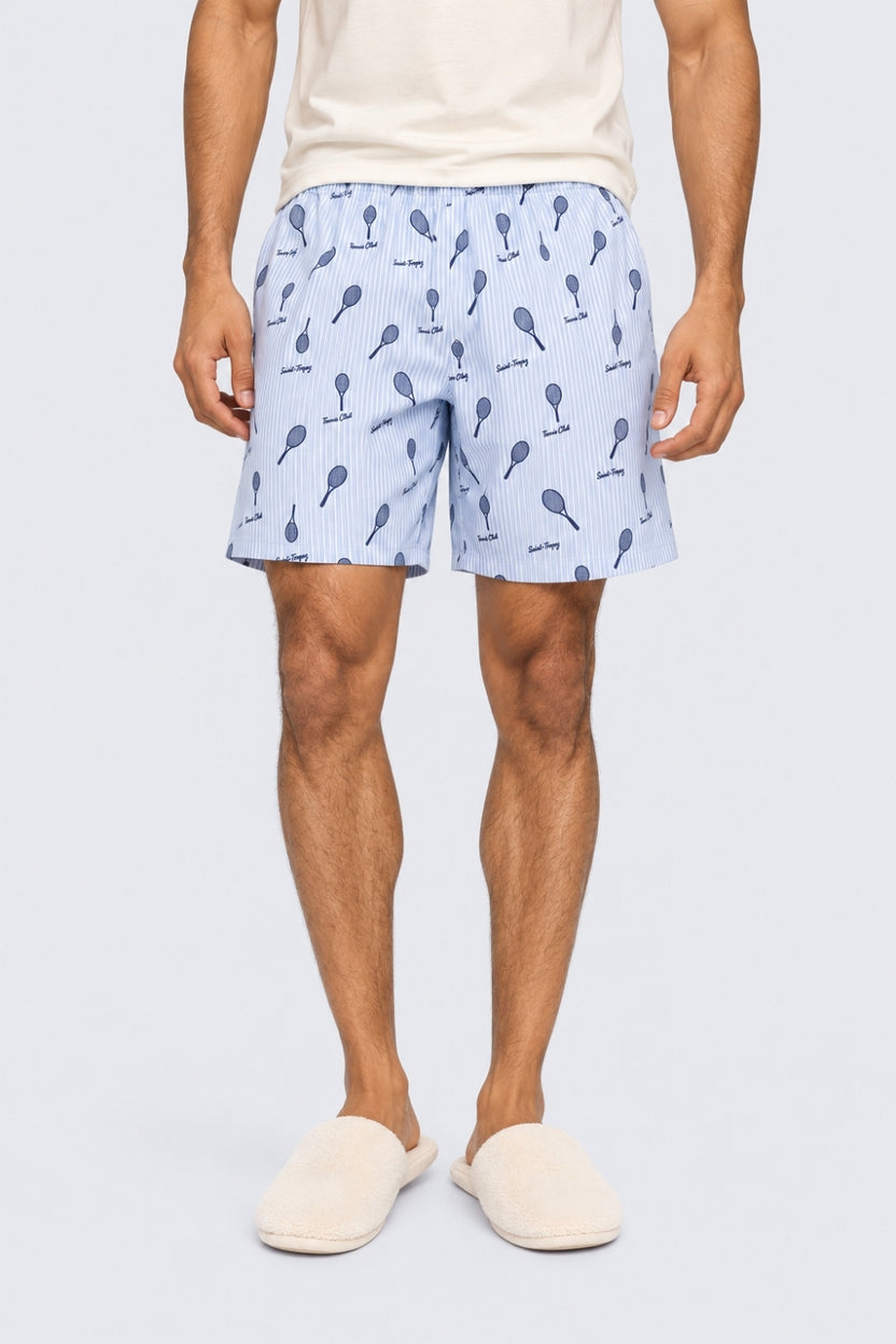 Mens Light Blue Striped Printed Boxer - Image 2