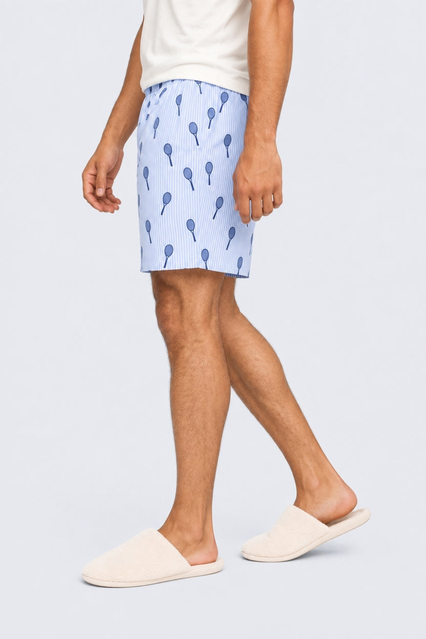 Mens Light Blue Striped Printed Boxer - Image 4