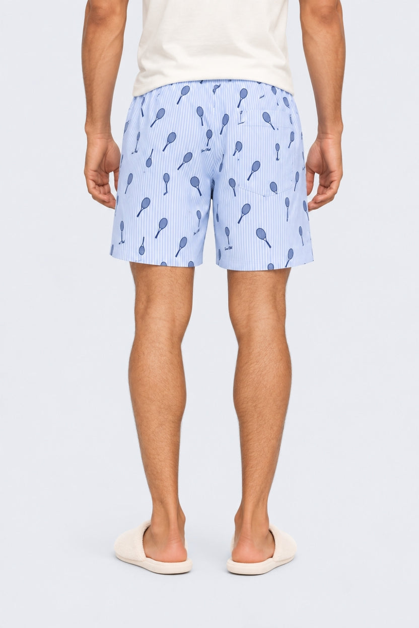 Mens Light Blue Striped Printed Boxer - Image 5