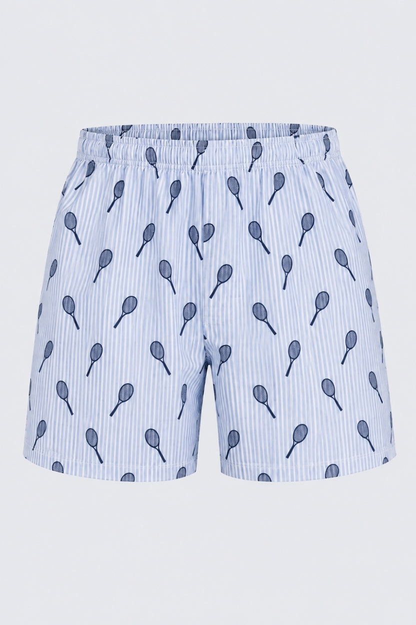 Mens Light Blue Striped Printed Boxer - Image 7