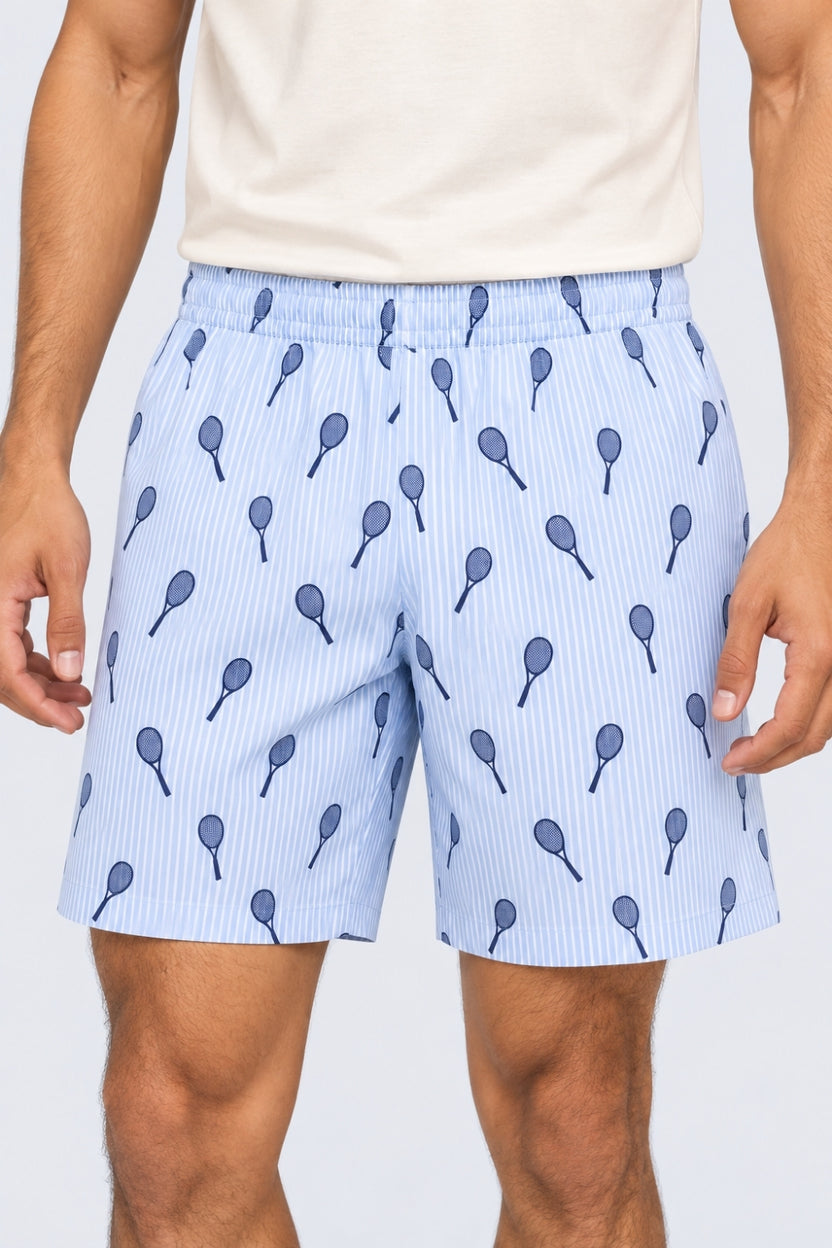 Mens Light Blue Striped Printed Boxer - Image 9