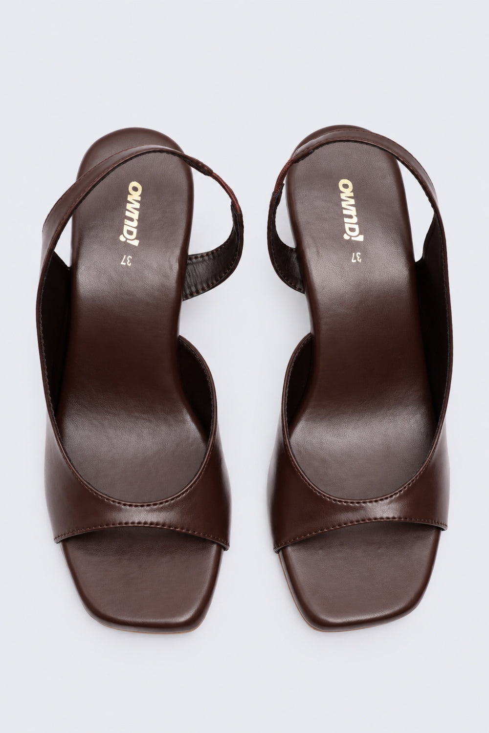 Womens Brown Solid Slingback Heel Sandal - Image 4