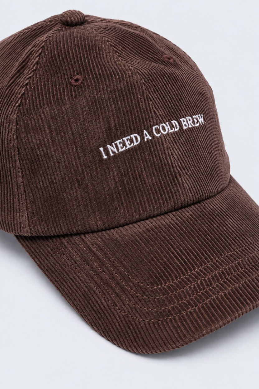Mens Brown Slogan Cap - Image 4