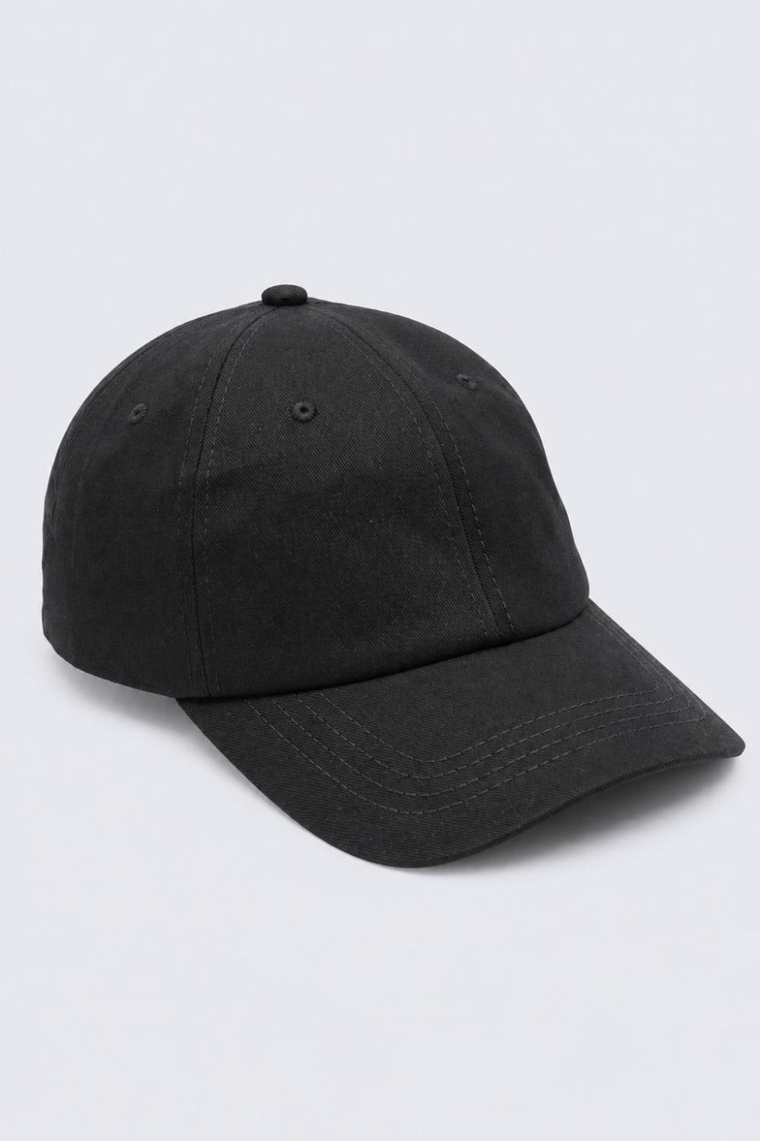 Mens Black Solid Cap - Image 2