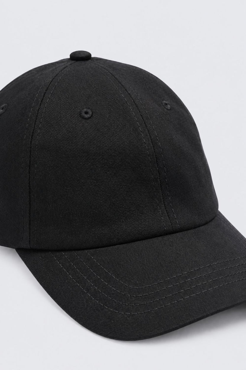 Mens Black Solid Cap - Image 4