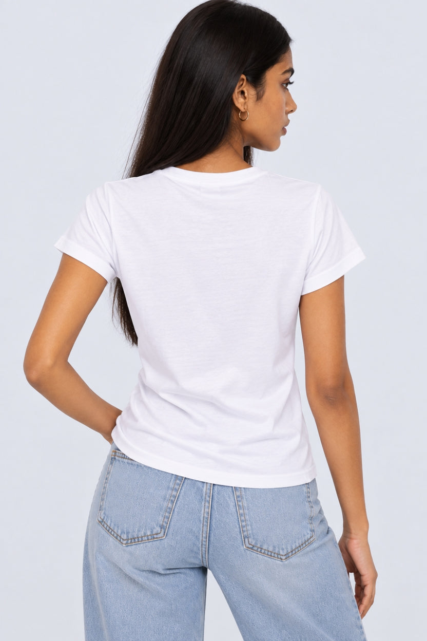 Womens White Matcha Graphic Print T-Shirt - Image 5