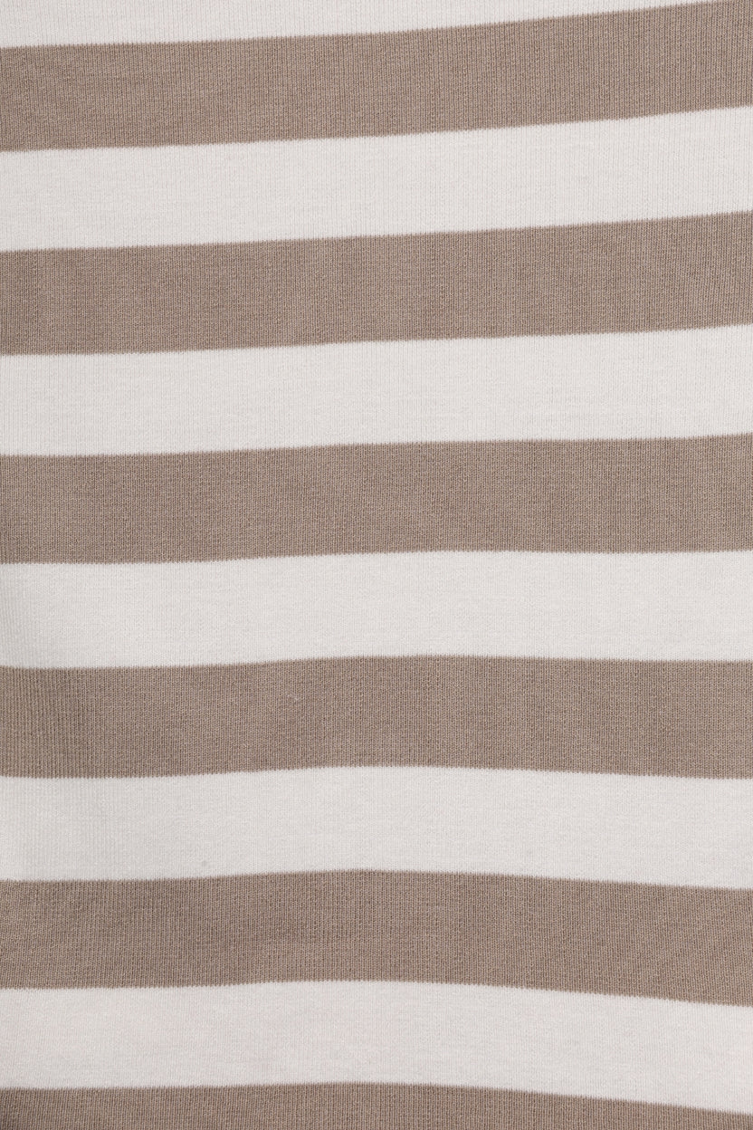 Womens Beige Striped T-Shirt - Image 8