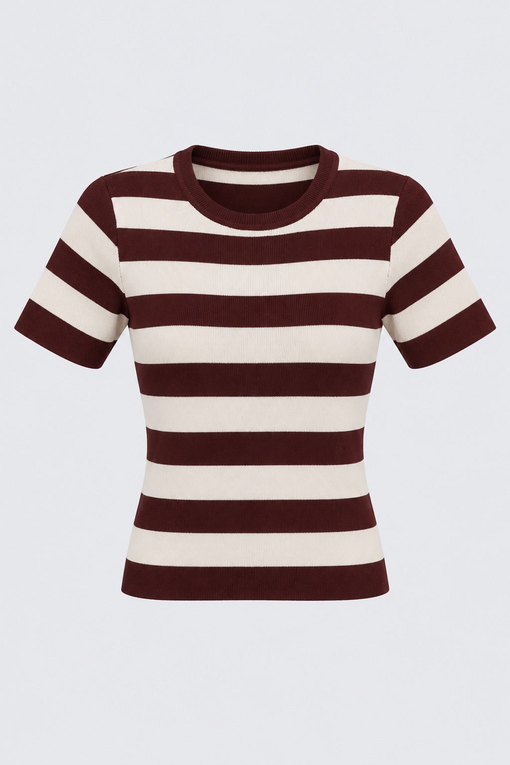 Womens Brown Striped T-Shirt - Image 7