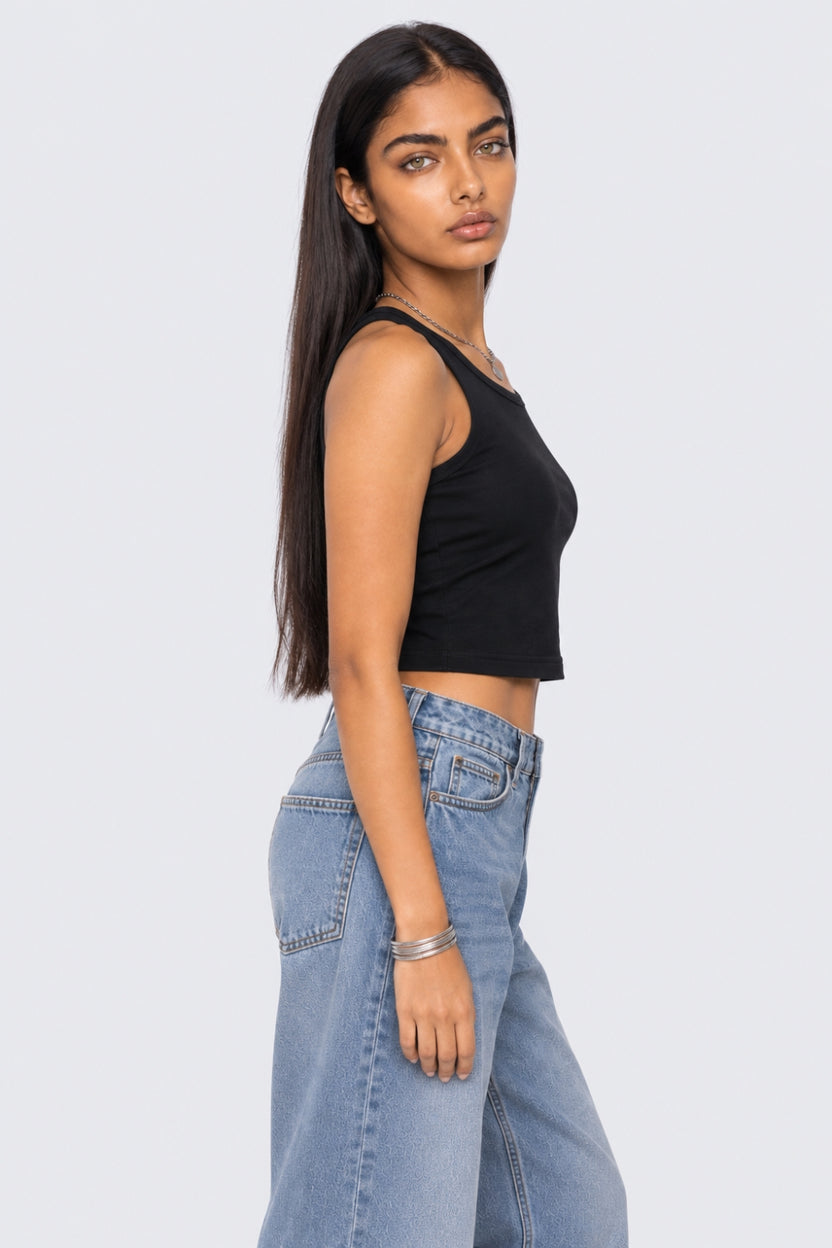 Womens Black Solid Camisole - Image 4