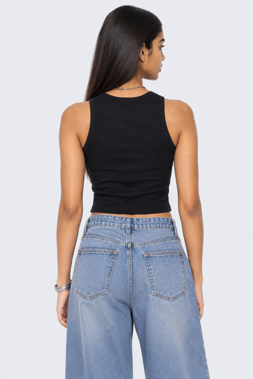 Womens Black Solid Camisole - Image 5