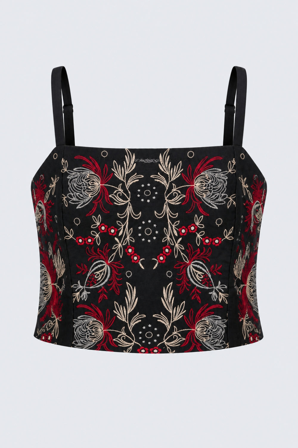 Womens Embroidered Strappy Crop Top - Image 7