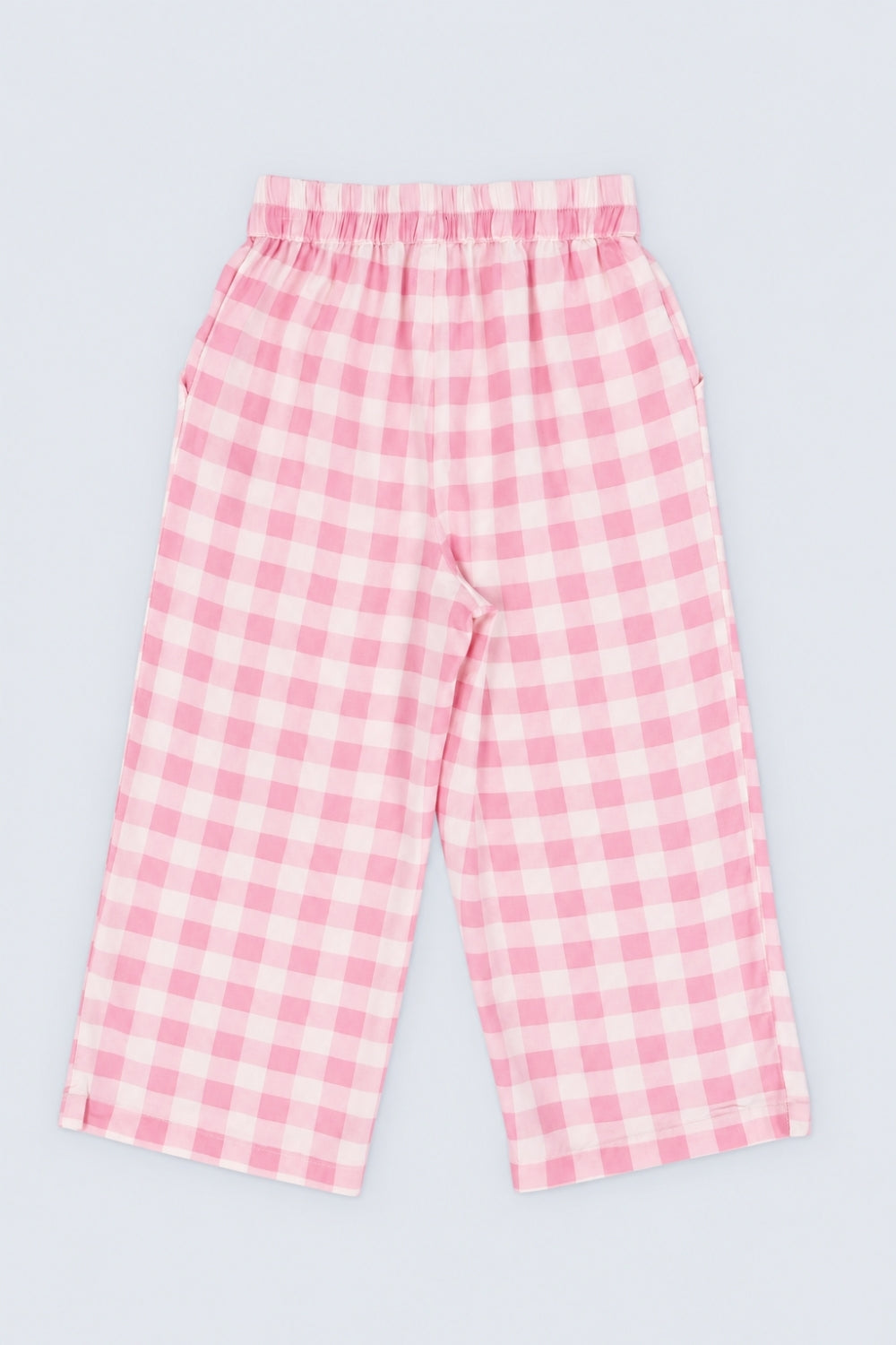 Girls Pink Regular Fit Checked Co-Ord Set - Image 3