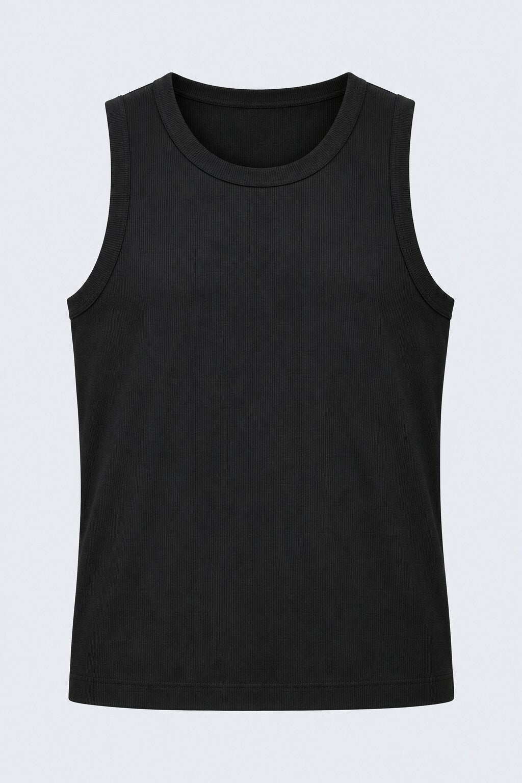 Mens Black Ribbed Solid T-Shirt - Image 7