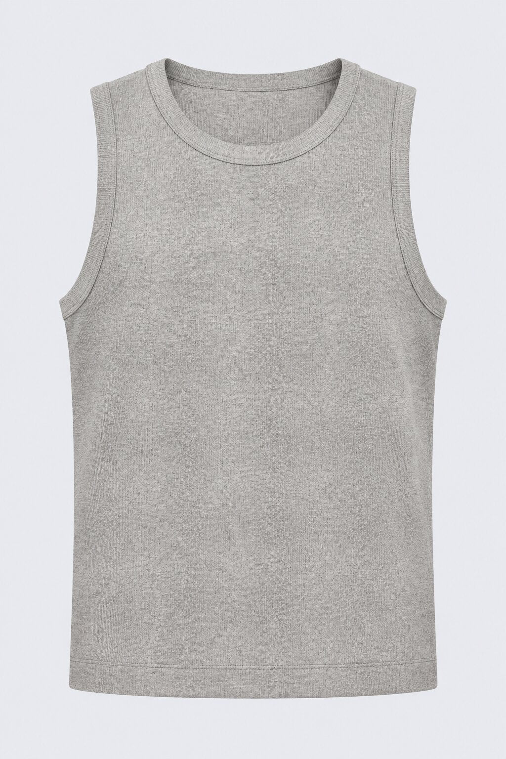 Mens Grey Ribbed Solid T-Shirt - Image 7