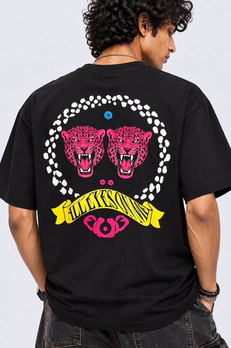Mens Black Typography Print T-Shirt - Image 3