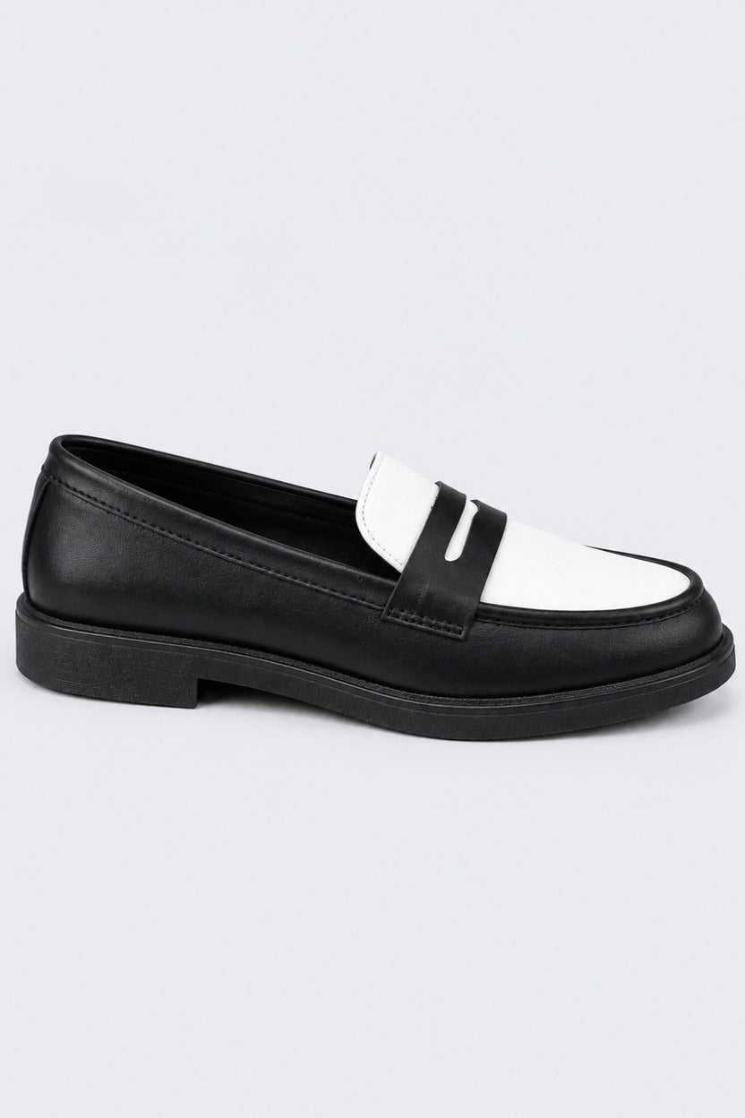 Mens Black Colorblock Penny Loafer - Image 2