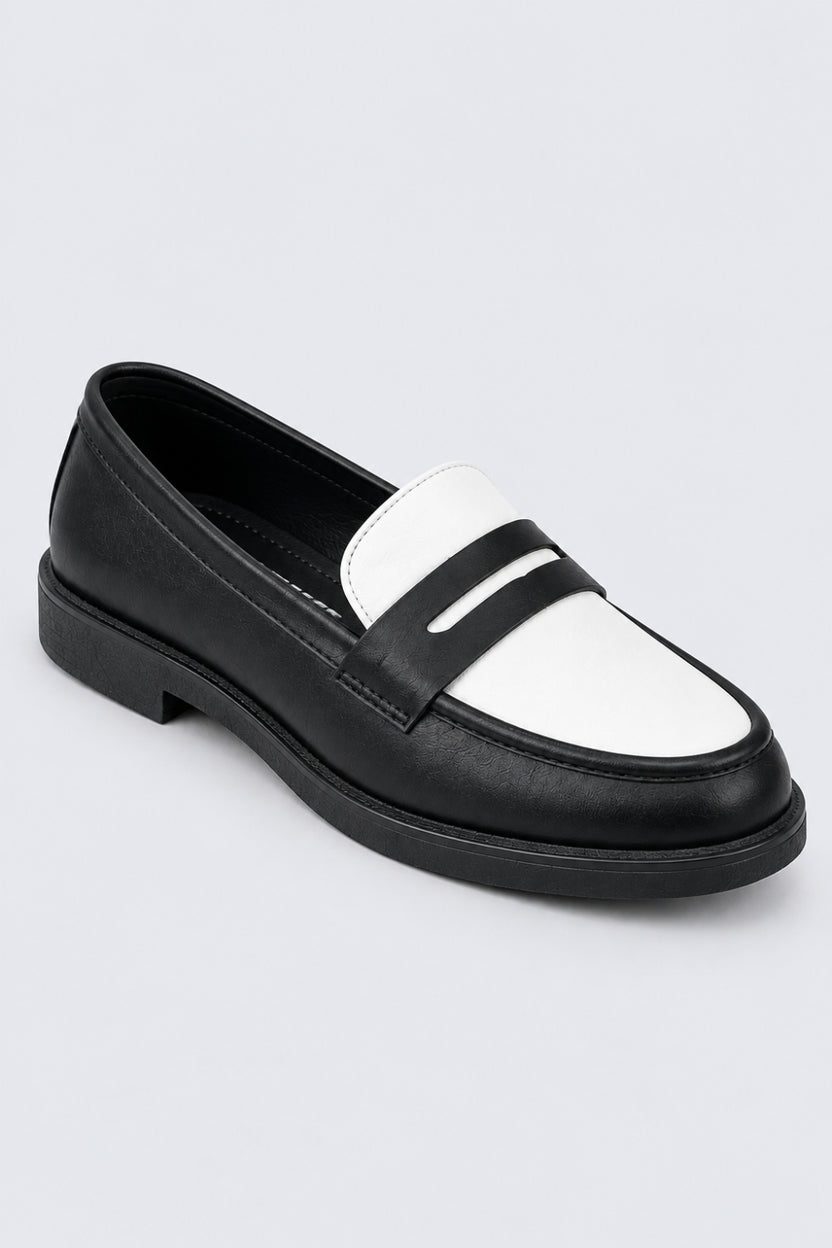 Mens Black Colorblock Penny Loafer - Image 3