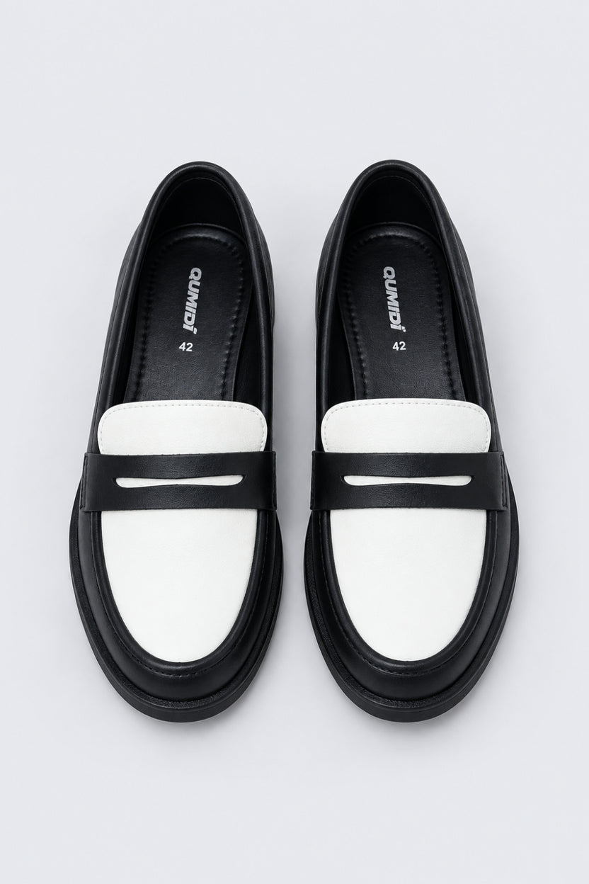 Mens Black Colorblock Penny Loafer - Image 4