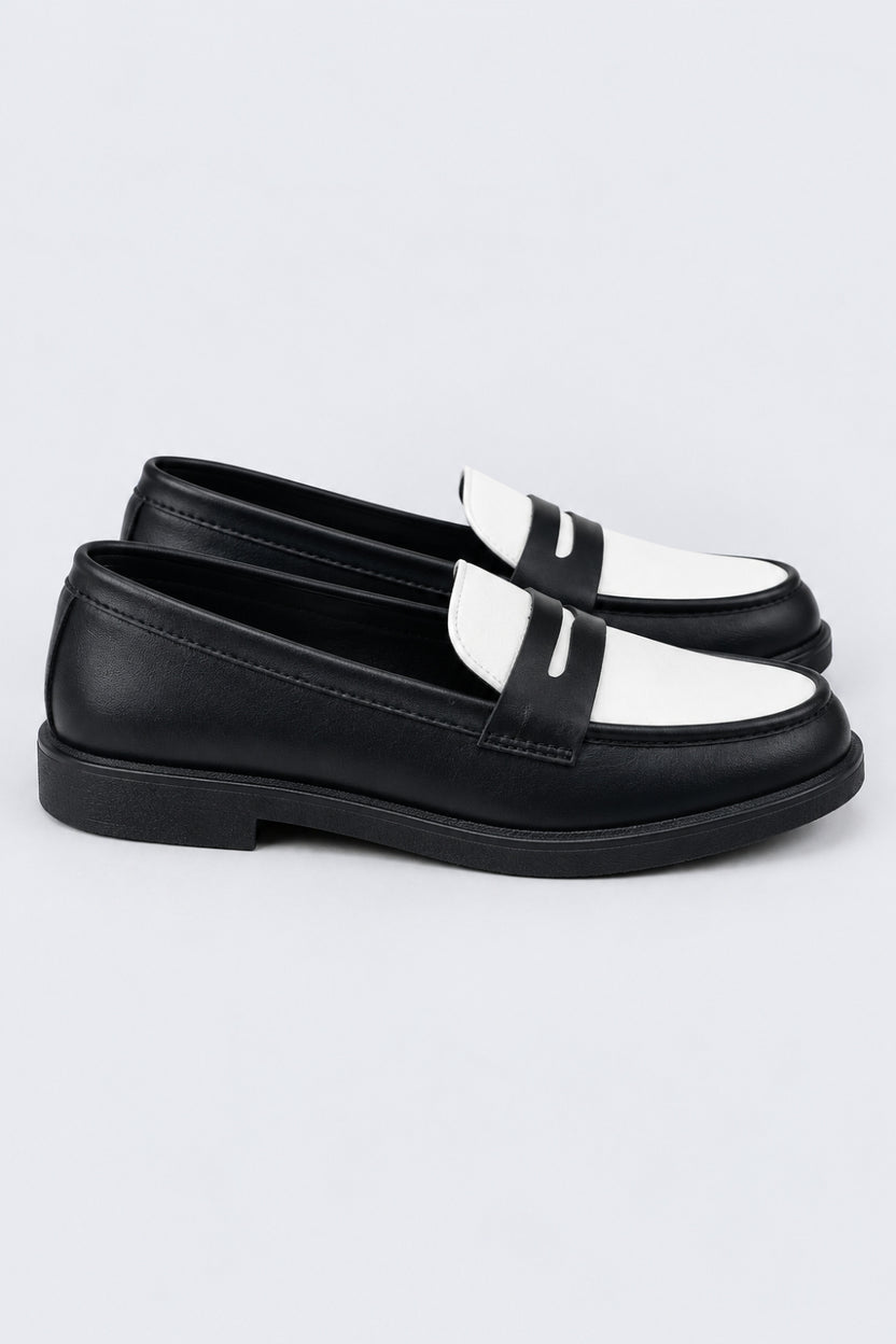 Mens Black Colorblock Penny Loafer - Image 6