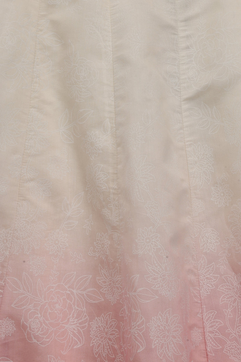 Womens Pink Ombre Floral Chanderi Skirt - Image 8