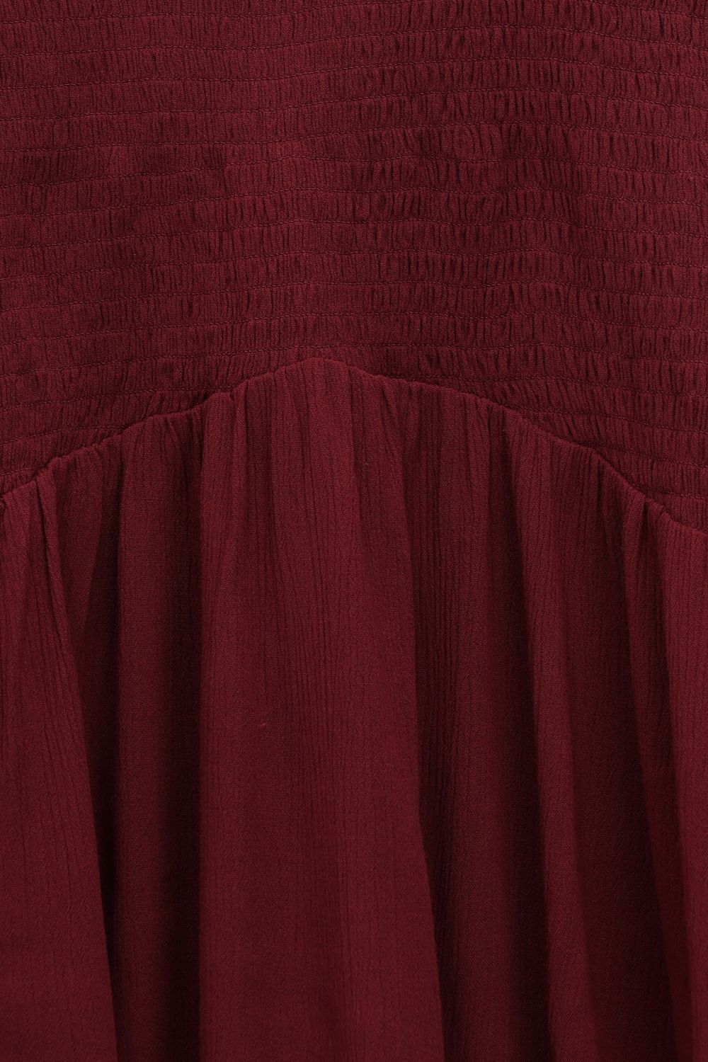 Womens Red Smocked Peplum Flared Top - Image 8