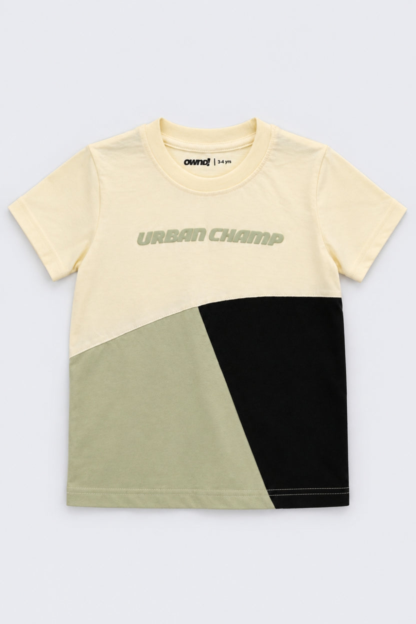 Boys Regular Fit Green Colourblocked Co-ord Set - Image 2