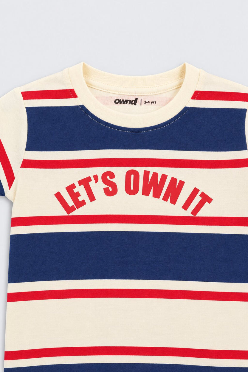 Boys Regular Fit Navy Striped Co-ord Set - Image 6