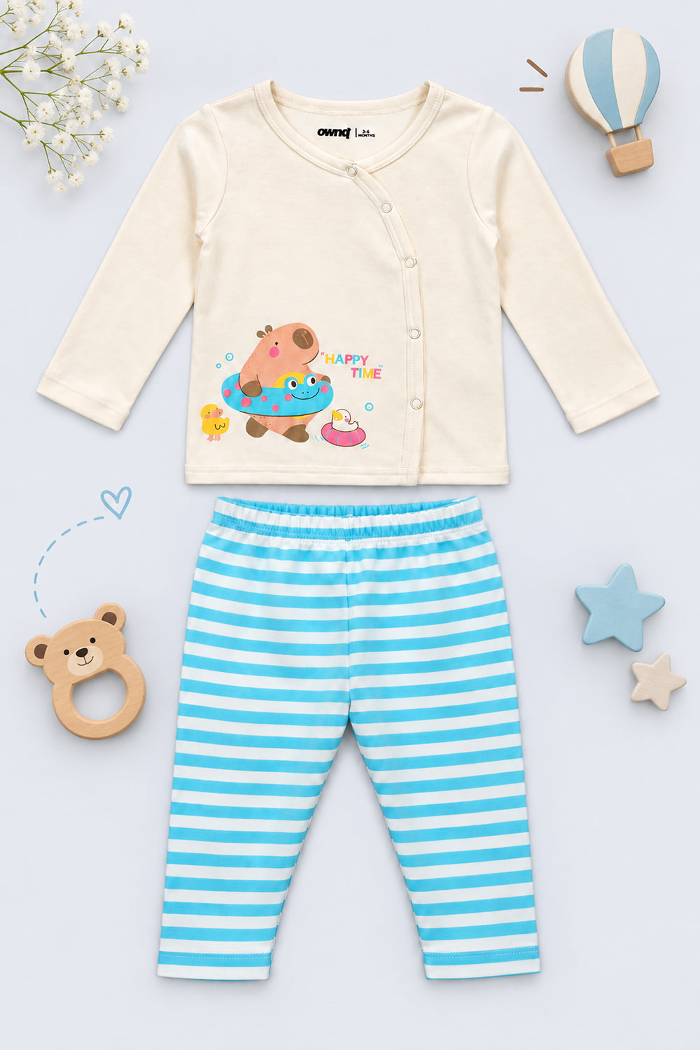 Infant Girls Light Blue Graphic Print Co-ord Set - Image 1