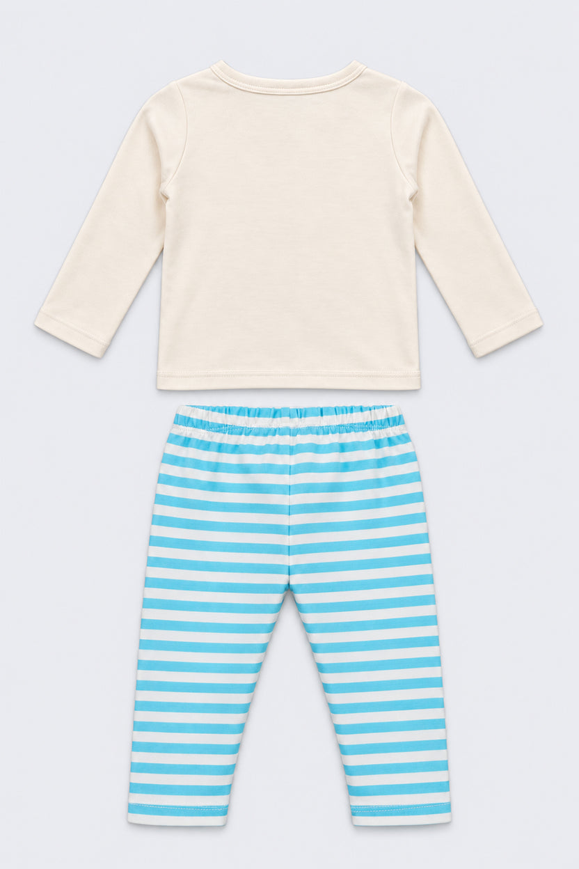 Infant Girls Light Blue Graphic Print Co-ord Set - Image 4