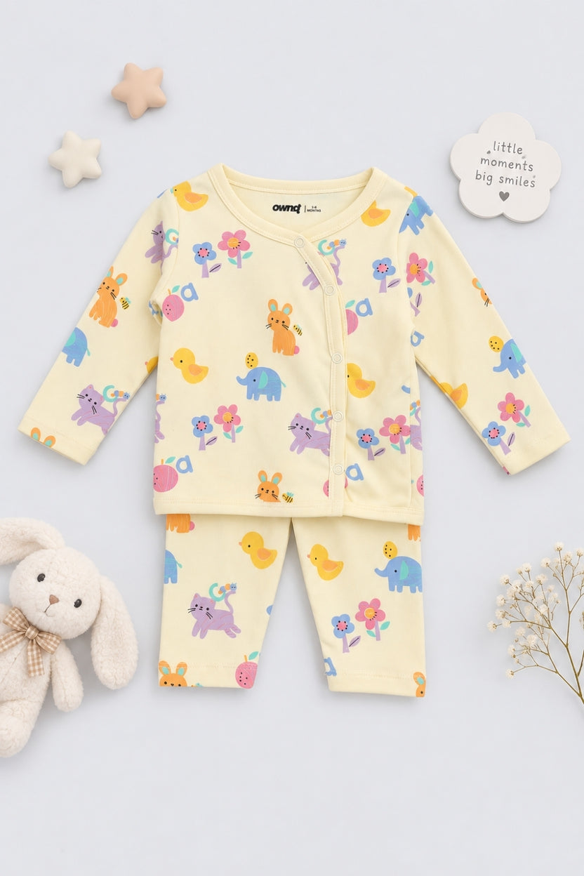 Infant Girls Yellow Animal Print Co-ord Set - Image 1
