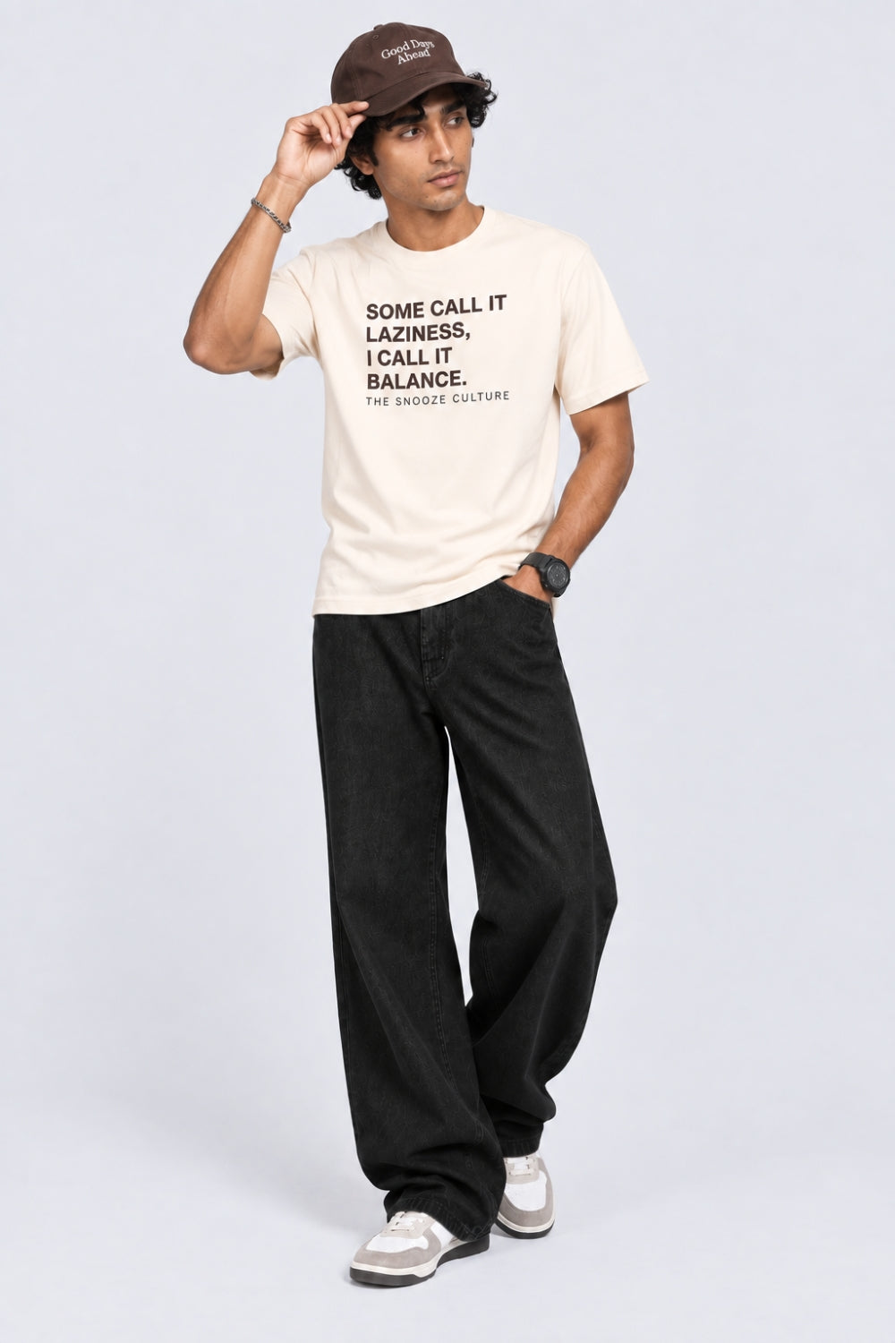 Mens Black Barrel Fit Washed Jeans - Image 6