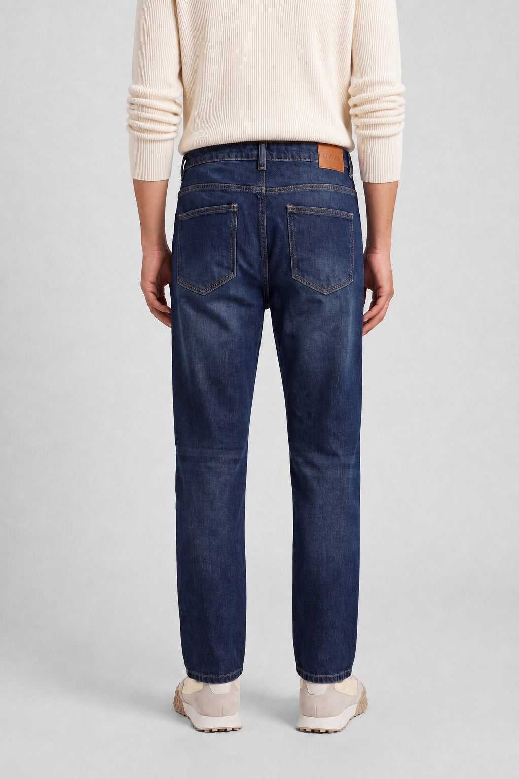Blue Solid Cotton Denim null Men Regular Fit Jeans - Image 5