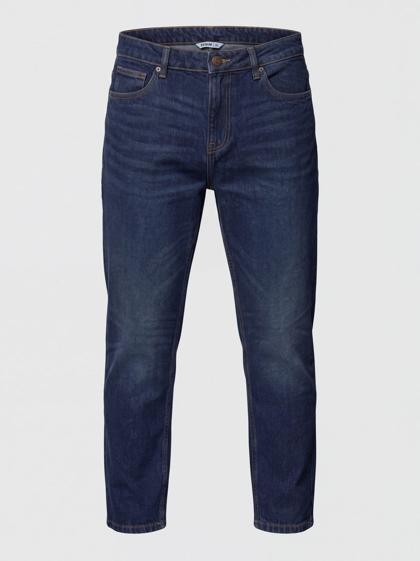 Blue Solid Cotton Denim null Men Regular Fit Jeans - Image 7