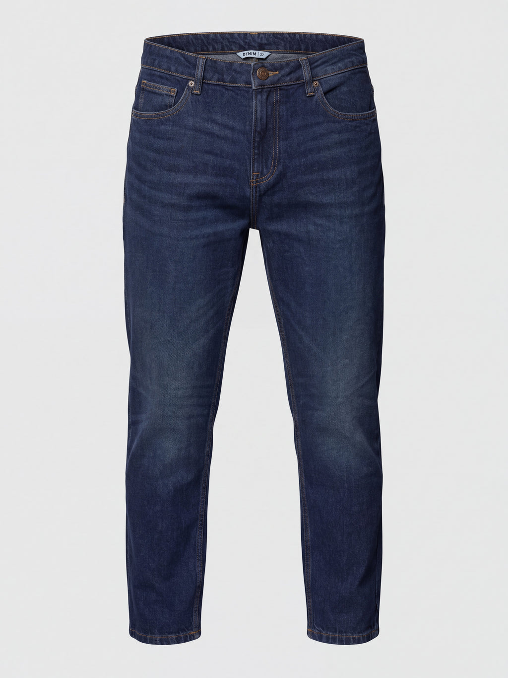 Blue Solid Cotton Denim null Men Regular Fit Jeans - Image 7