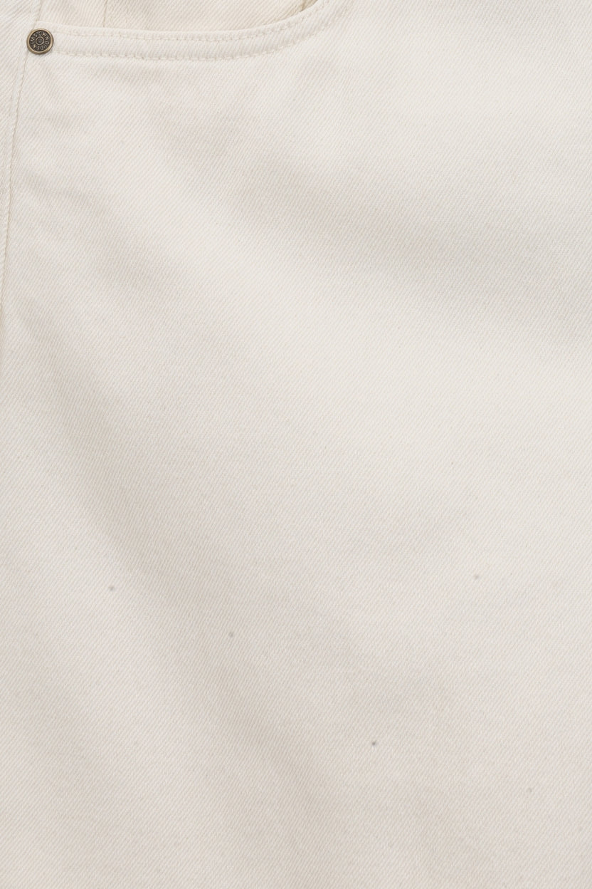 Mens Regular Fit Off White Solid Cotton Jeans - Image 7