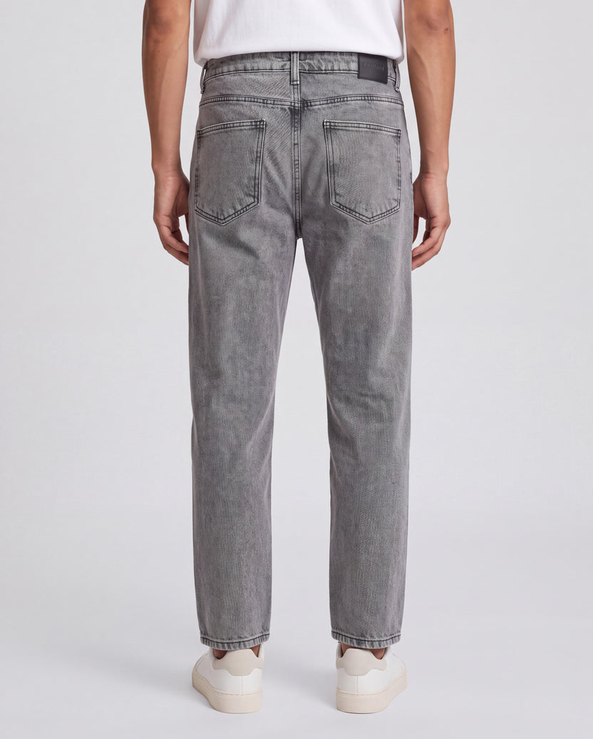 Mens Charcoal Regular Fit Solid Jeans - Image 5