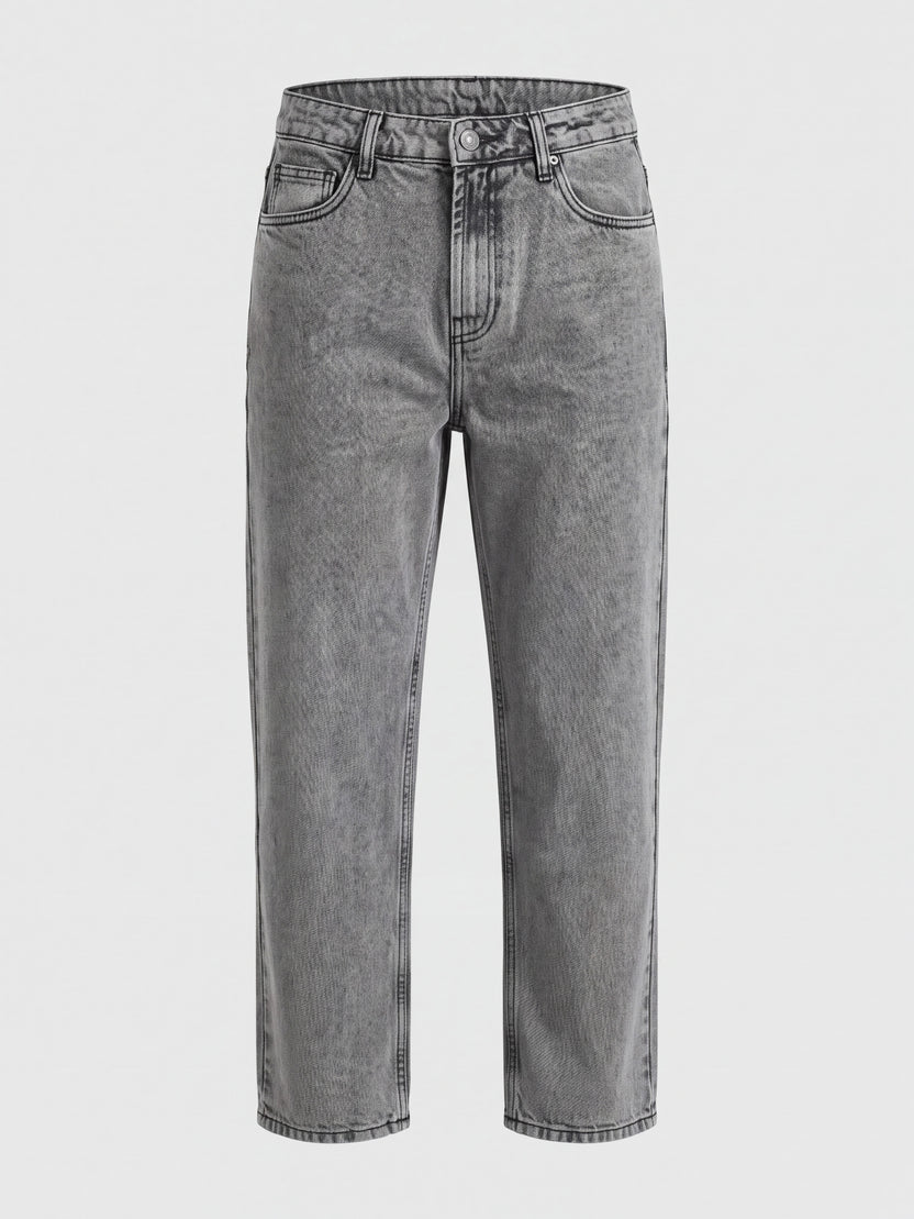 Mens Charcoal Regular Fit Solid Jeans - Image 7