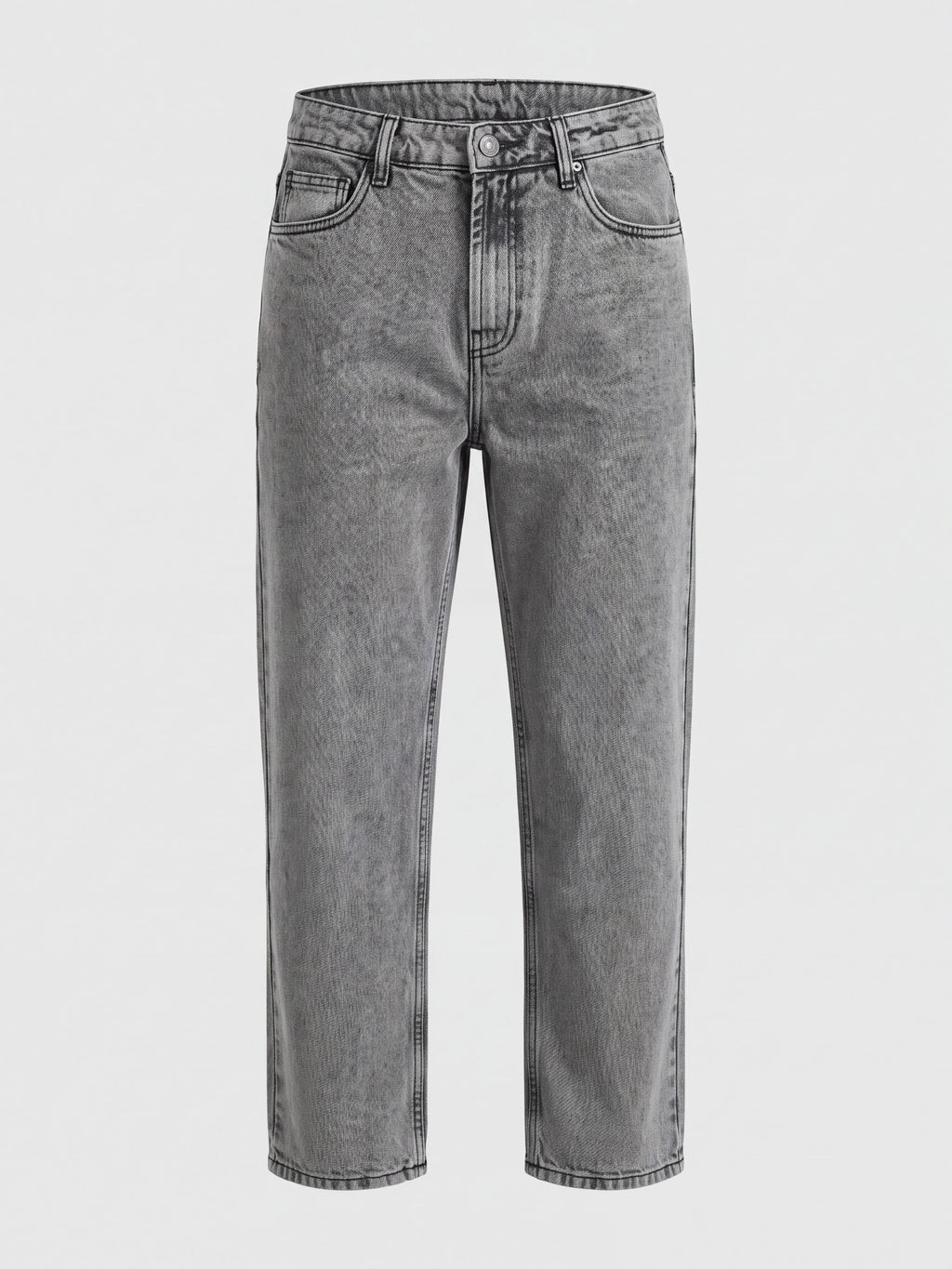 Mens Charcoal Regular Fit Solid Jeans - Image 7