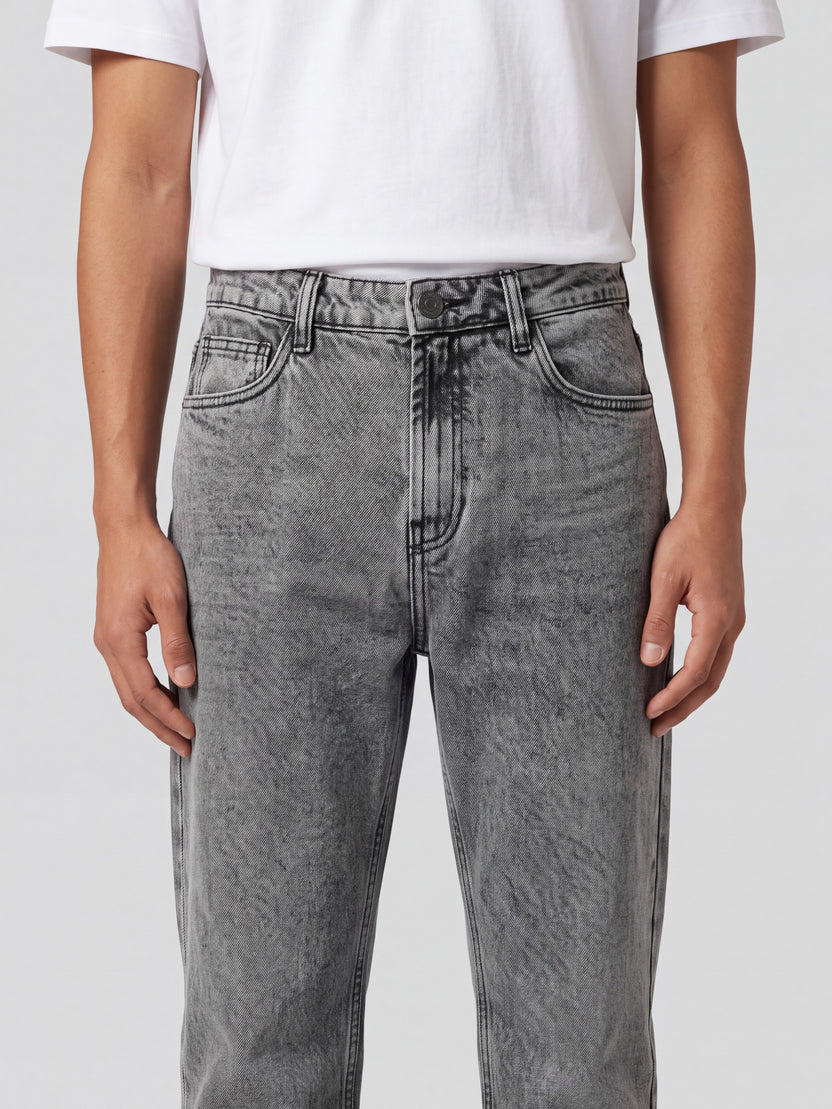 Mens Charcoal Regular Fit Solid Jeans - Image 9
