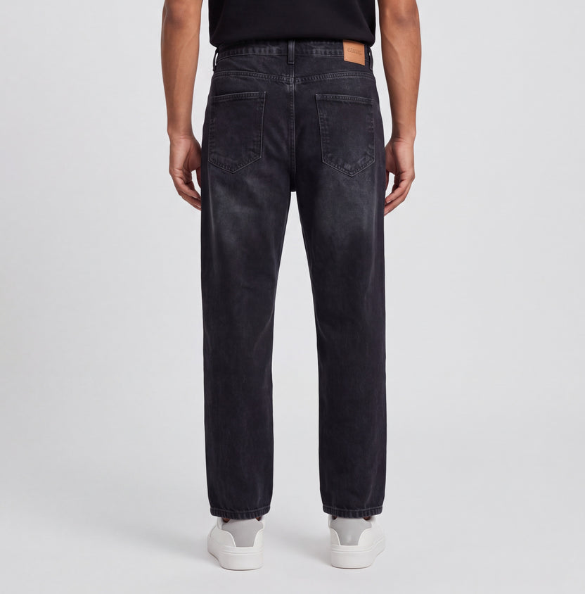 Mens Grey Straight Fit Solid Jeans - Image 5