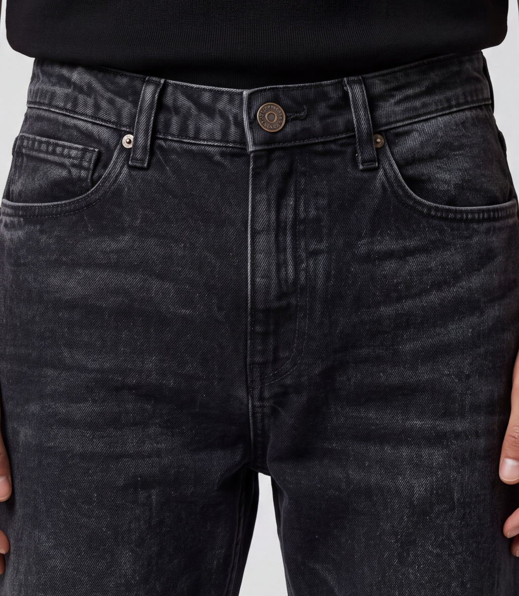 Mens Grey Straight Fit Solid Jeans - Image 9