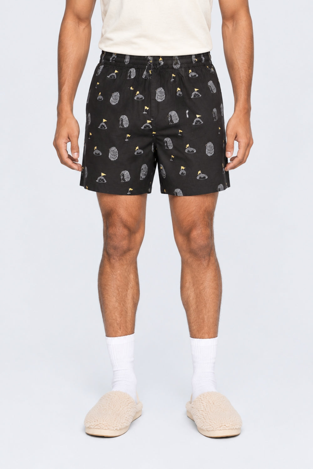 Mens Charcoal Regular Fit Printed Boxer - Image 2