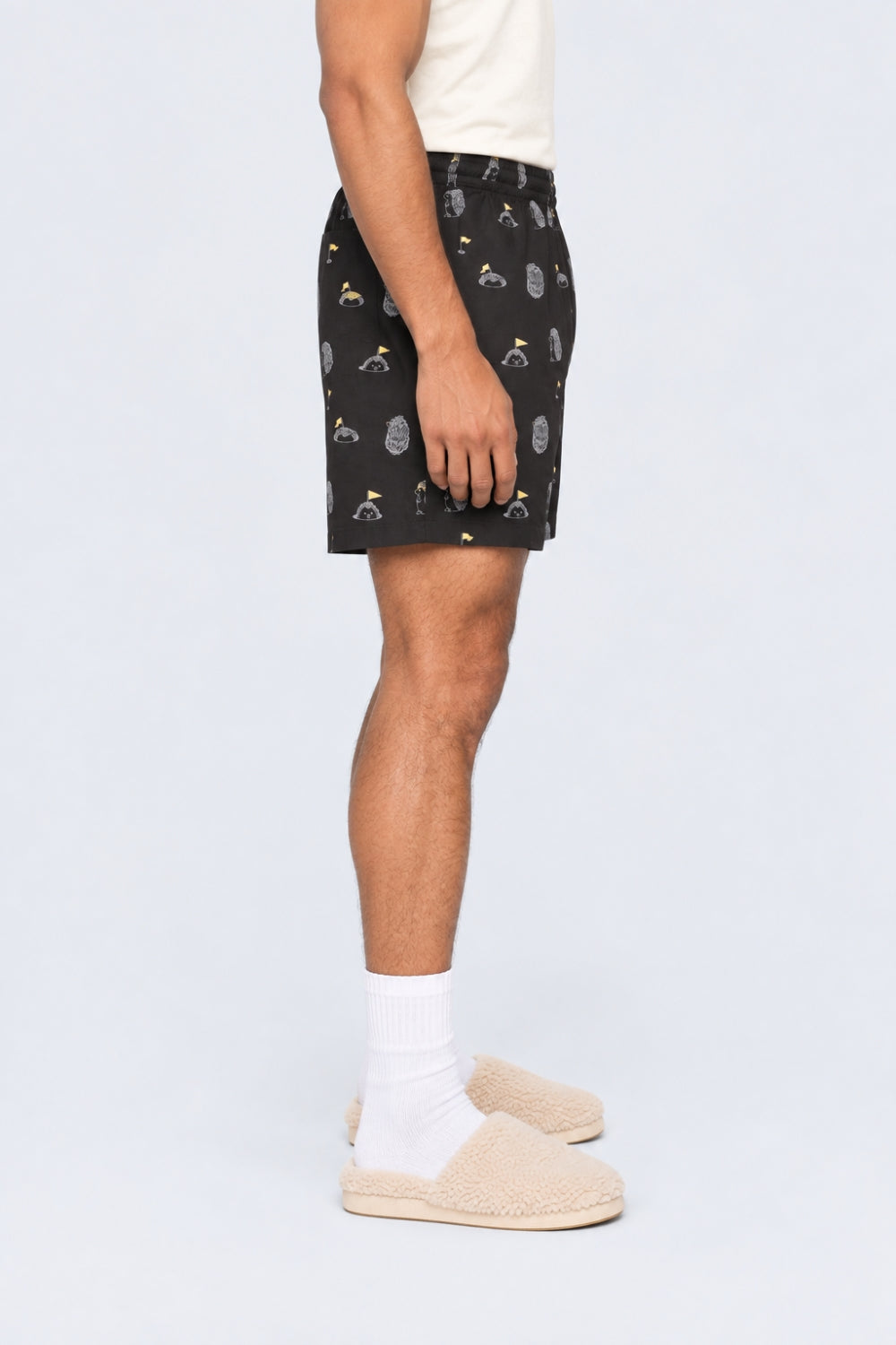 Mens Charcoal Regular Fit Printed Boxer - Image 4
