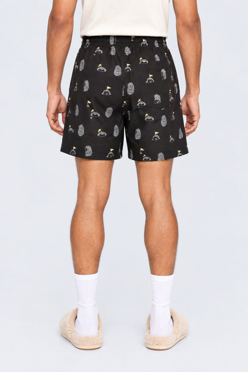 Mens Charcoal Regular Fit Printed Boxer - Image 5
