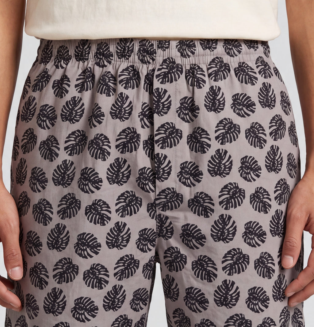 Mens Grey Regular Fit Tropical Print Boxer - Image 3
