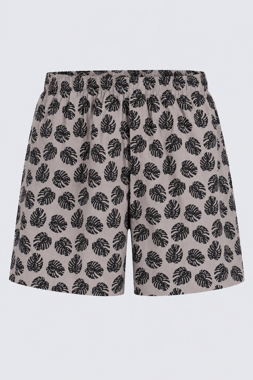 Mens Grey Regular Fit Tropical Print Boxer - Image 7